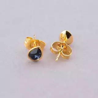 Сережки пусети Xuping Swarovski (позолота 18к)
