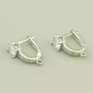 Швензи Пара Фіаніт 12х5мм.(родій)