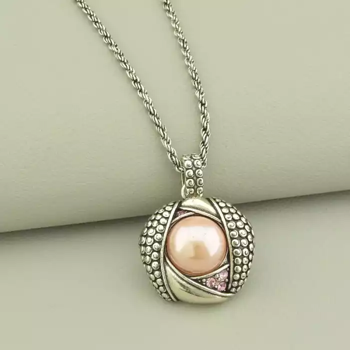 🏷️️ Набір підвіска+сережки Abella з майоркою ss_104556