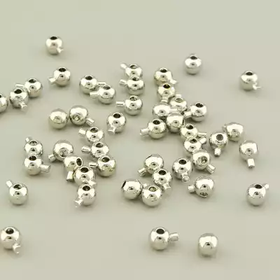 Затискач (3,3х3,3 мм, мідний сплав, родій, срібний)