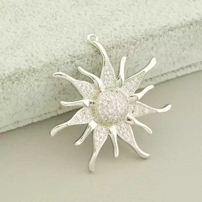 🏷️️ Кулон Фіаніт 35х30мм. (родій) F-105574