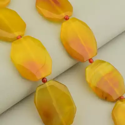 🏷️️ Намисто Агат, Сердолік з великими елементами 50 см F-106179