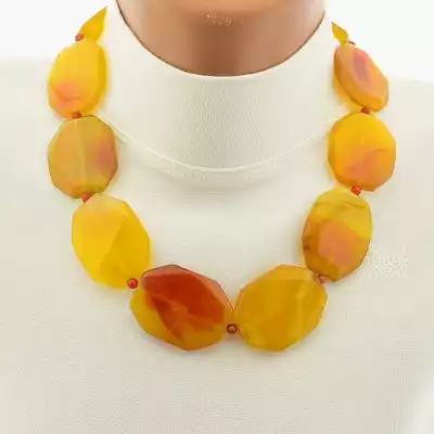 🏷️️ Намисто Агат, Сердолік з великими елементами 50 см F-106179