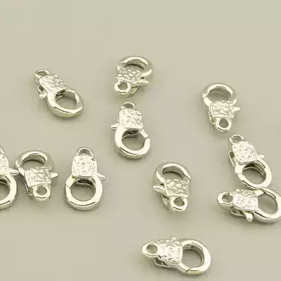 Застібка карабін 12х6мм. (родій)