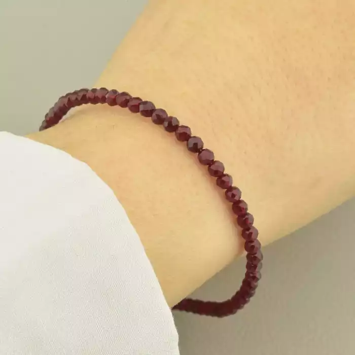 🏷️️ Браслет з карабіном Шпінель 19 см. (срібло 925 проба) ss_98774