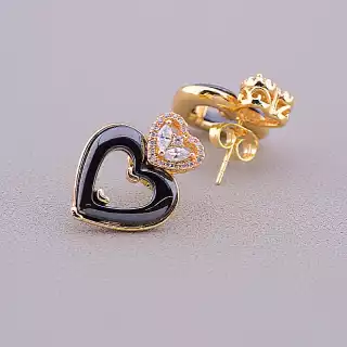 Сережки пусети Xuping емаль (позолота 18к)