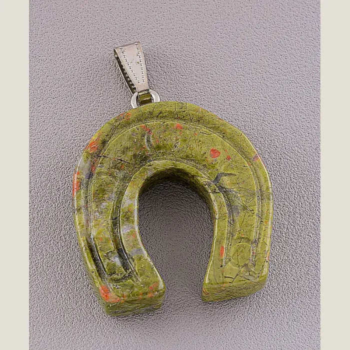 🏷️️ Кулон підкова Епидот 32х32х10 мм ss_15514