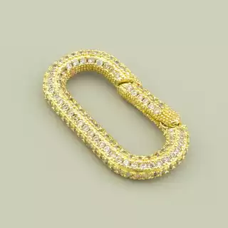 Замочок Фіаніт 32х17мм.(позолота 18к (лимонна))