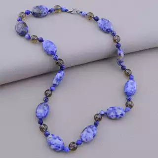 Намисто Содалит, Раухтопаз 50 см