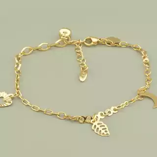 Браслет з карабіном Xuping 17 см. (позолота 18к)