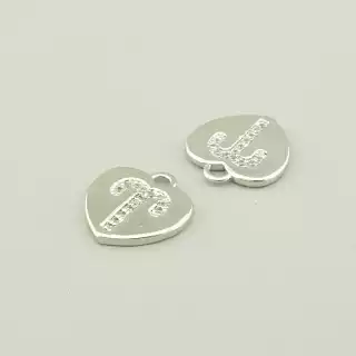 Кулон овен серце Фіаніт 14х13 (родій)