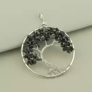 Кулон дерево Раухтопаз 60x50мм.