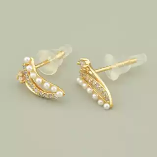 Сережки пусети Xuping Фіаніт (позолота 18к)