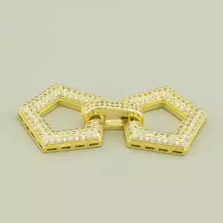 Замочок Фіаніт 45х22мм.(позолота 18к (лимонна))