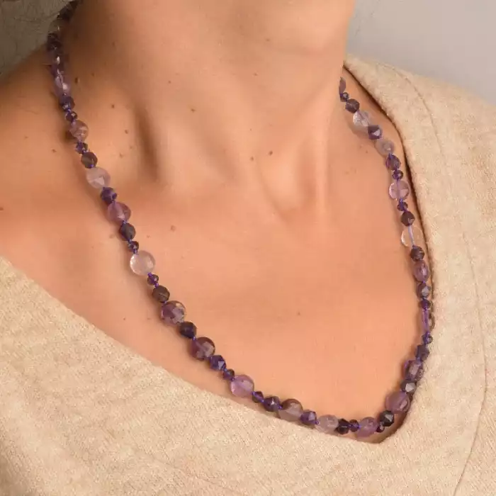 🏷️️ Намисто Аметист 51 см. (срібло 925 проба) ss_89144