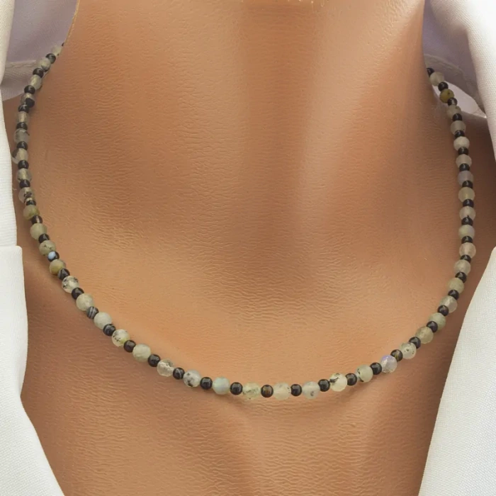 🏷️️ Підвіска з лабрадором та агатом (срібло 925, 42 см) ss_104657