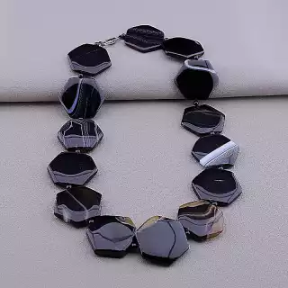 Намисто Агат з геометричними формам 48 см