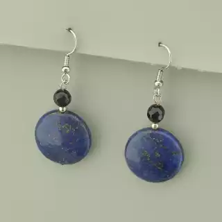 Сережки петля Лазуріт, Чеський кришталь