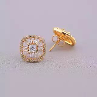 Сережки пусети Xuping Фіаніт (позолота 18к)