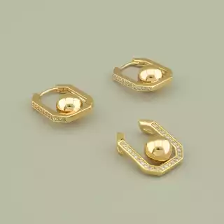 Сережки+Кулон XUPING Фіаніт (позолота 18к)