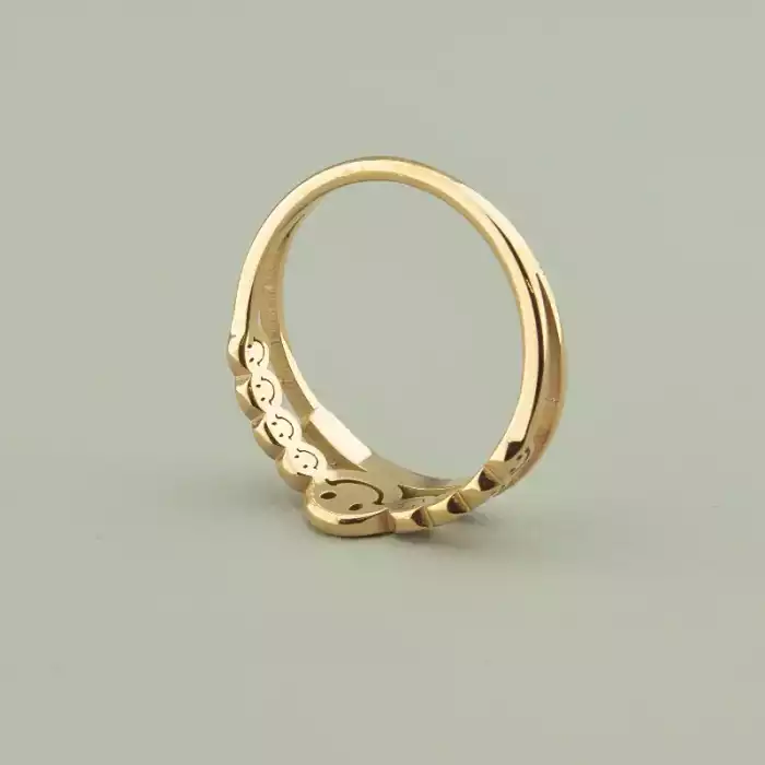 🏷️️ Каблучка медична сталь смайл Xuping Фіаніт (позолота 18к рожева) ss_92724