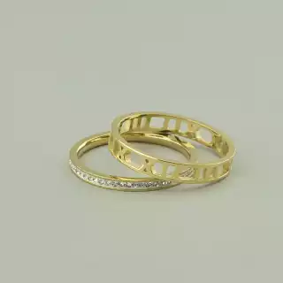 Каблучка медична сталь Xuping Фіаніт (позолота 18к лимонна)