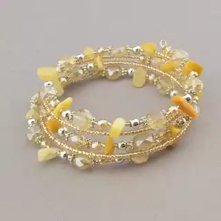 Браслет без застібки Яшма, Чеський кришталь 90 см