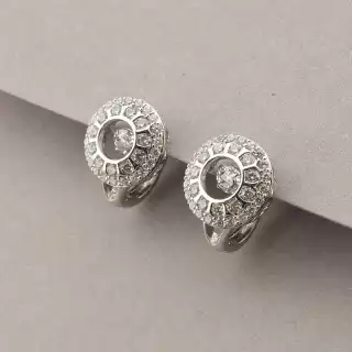 Сережки класичні англійський замок Xuping Фіаніт (родій)