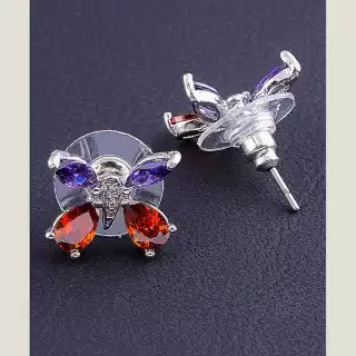 Сережки пусети Big Dipper Фіаніт (родій)