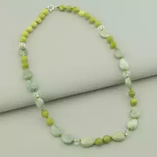 Намисто Жадеїт срібло (925 проба) 49 см.