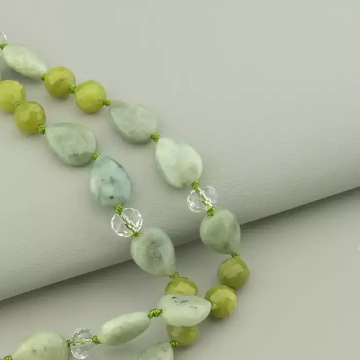 🏷️️ Намисто Жадеїт срібло (925 проба) 49 см. ss_94566