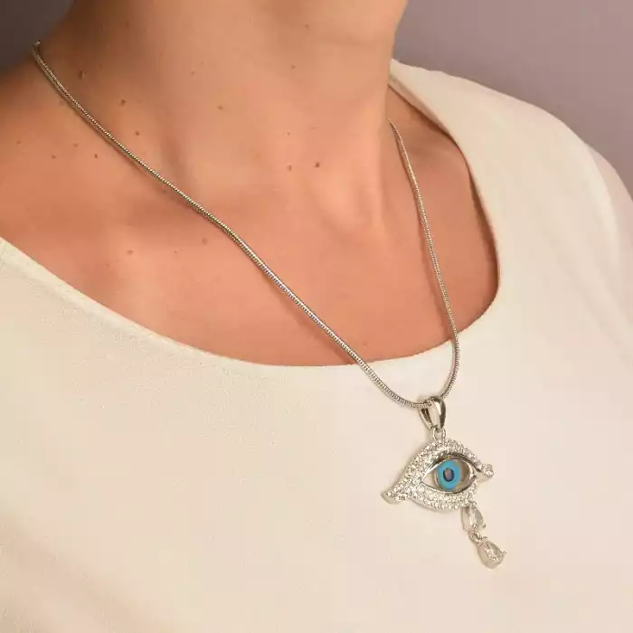 🏷️️ Підвіска всевидюче око Winniana Фіаніт 45 см (родій) ss_87383