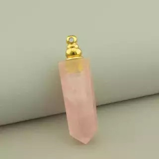 Кулон пляшечка Рожевий кварц 45x12мм.