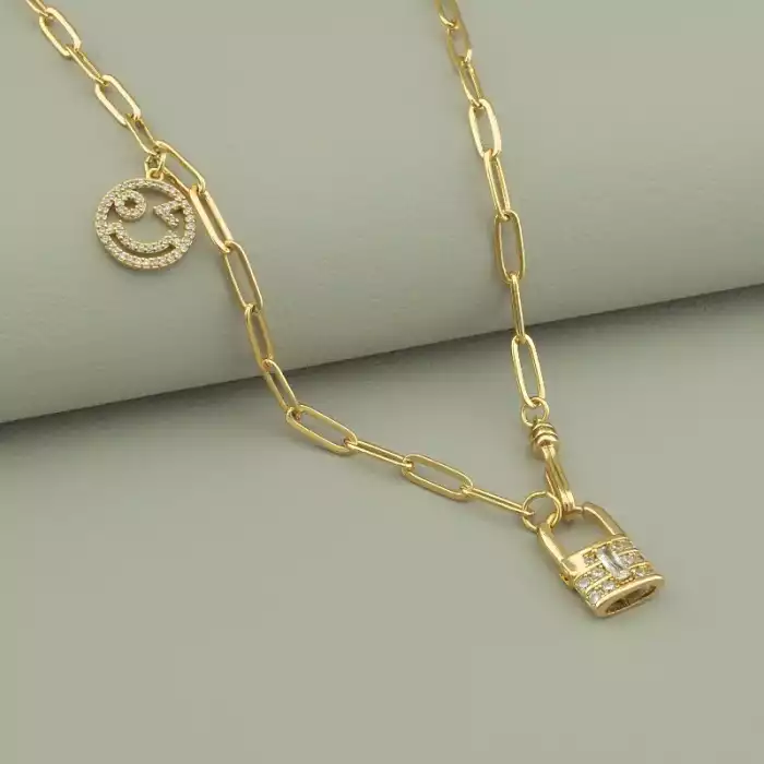 🏷️️ Підвіска замочок Xuping Фіаніт 42 см (позолота 18к) ss_97073