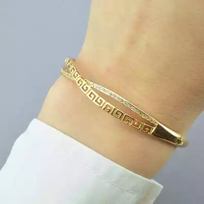 🏷️️ Браслет шарнірний Xuping Фіаніт 17 см (позолота 18к) F-58622