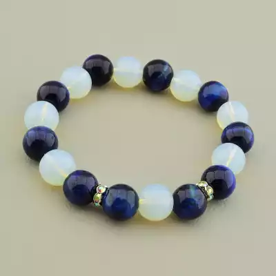 Браслет на резинці Місячний камінь, Котяче око 17 см