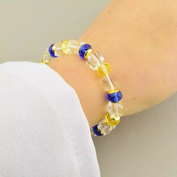 🏷️️ Браслет на резинці Чеський кришталь 16 см F-105876