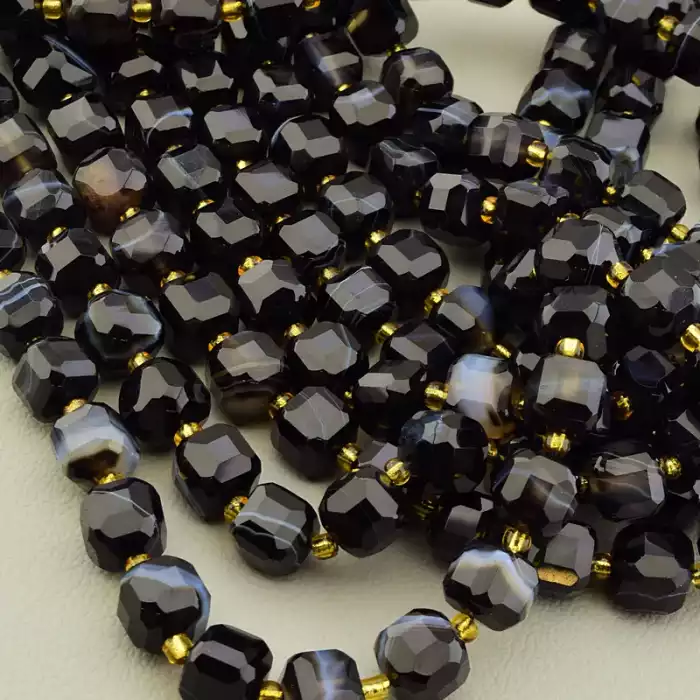 🏷️️ Намистини Агат, Бісер 40 см (без застібки) F-106081