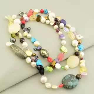 Намисто багатошарове Самоцвіти 130 см