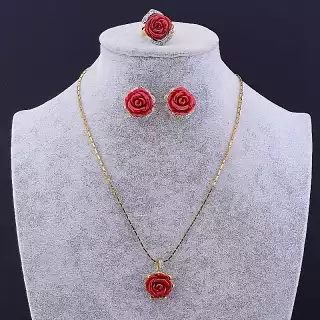 Підвіска + Сережки + Каблучка Abella Сrystal, полімерна глина 46 см