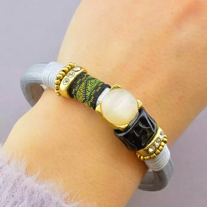 🏷️️ Браслет з магнітною застібкою Агат 17 см ss_11557