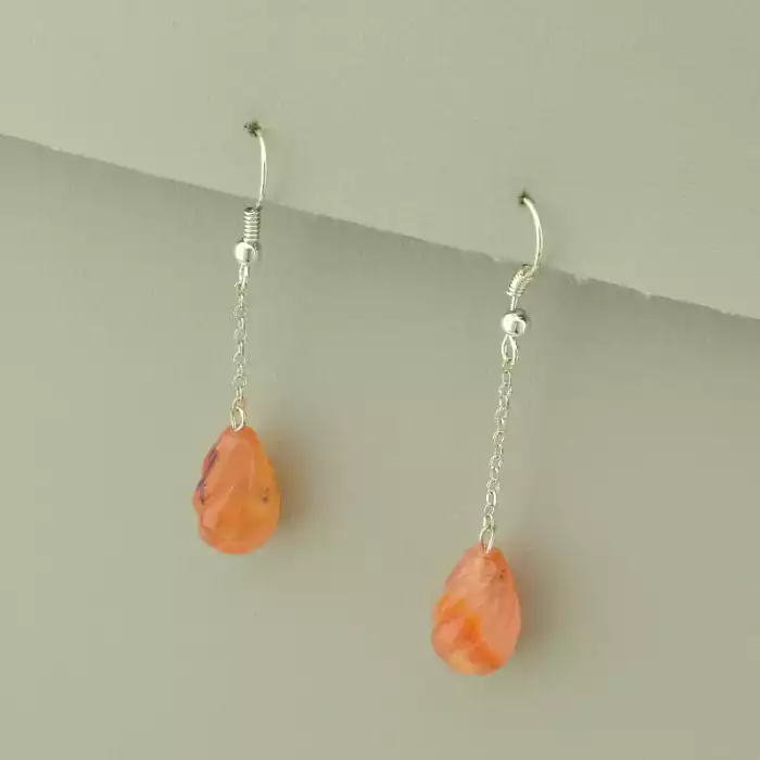 🏷️️ Сережки висюльки петля Сердолік ss_99380