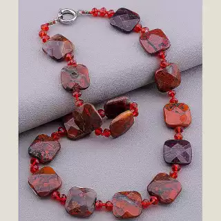 Намисто Яшма, Чеський кришталь 50 см