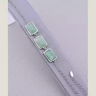 Браслет з карабіном Нефрит 19 см