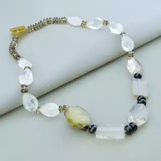 Намисто Раухтопаз, Гірський кришталь 60 см