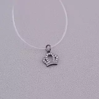 Підвіска корона Фіаніт 40 см (хром)