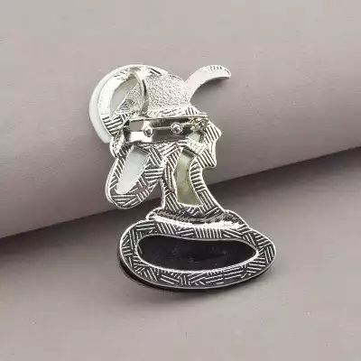 🏷️️ Брошка-кулон жінка в капелюсі Перламутр 55x37 мм F-74669