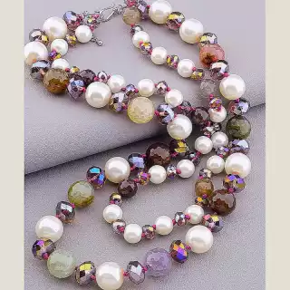 Намисто Агат, Майорка, Чеський кришталь 52 см