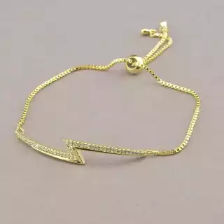 Браслет регульований Saiya Фіаніт 17 см. (позолота 18к лимонна)