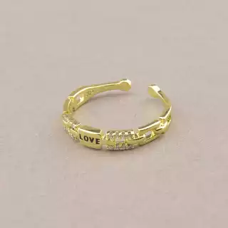 Каблучка Love Xuping Фіаніт (позолота 18к лимонна)